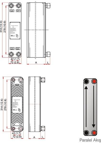 Mıt Mb-04 Lehimli Tip Plakalı Isı Eşanjör (12 Plakalı)