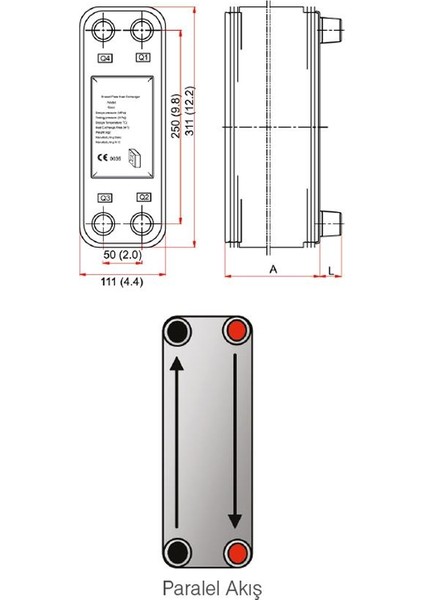 Mıt Mb-05 Lehimli Tip Plakalı Isı Eşanjör (16 Plakalı)