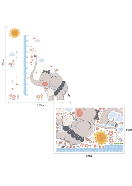 Bebek ve Çocuk Odası Dekoru Boy ve Gelişim Ölçen Fil Pvc Duvar Çıkartması fiyatları
