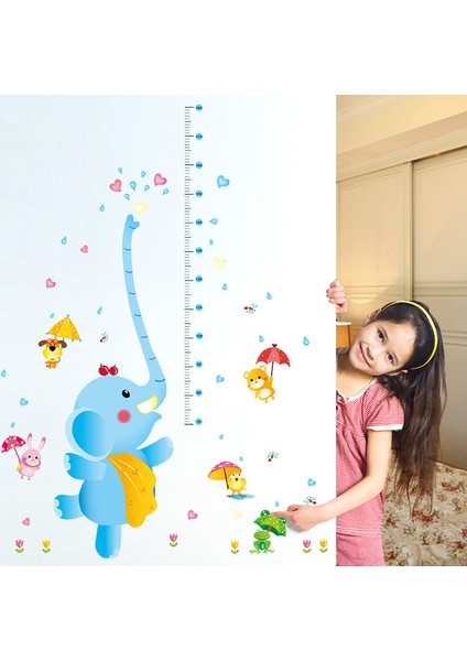 Boy Ölçer Sevimli Fil Bebek ve Çocuk Odası Dekorasyonu Pvc Duvar Sticker modelleri