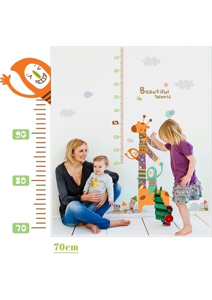 Renkli Zürafa Boy Ölçer Çocuk ve Bebek Odası Duvar Dekoru Sticker fiyatları