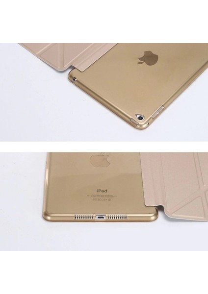 iPad Mini 2 A1489 A1490 A1491 Kılıf Smart Cover Y Standlı Uyku Modlu 7.9" Mavi