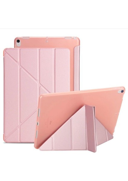 iPad Mini 3 A1599 A1600 Kılıf Smart Cover Y Standlı Uyku Modlu 7.9" Bakır