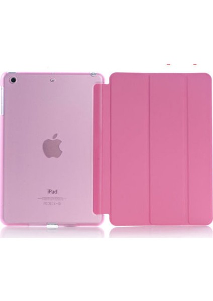 iPad 5. Nesil 9.7" A1822 A1823 Kılıf Renkli Standlı Uyku Modlu Smart Cover Pembe