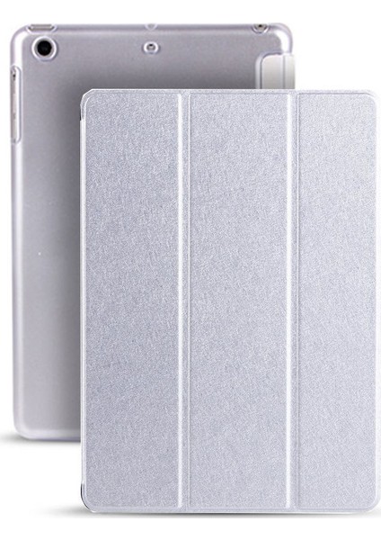 iPad 5. Nesil 9.7" A1822 A1823 Kılıf Renkli Standlı Uyku Modlu Smart Cover Gümüş modelleri