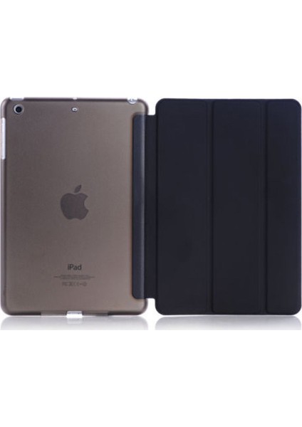 iPad 6. Nesil 9.7" A1893 A1954 Kılıf Renkli Standlı Uyku Modlu Smart Cover Siyah