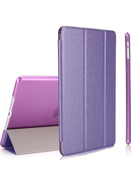 iPad 6. Nesil 9.7" A1893 A1954 Kılıf Renkli Standlı Uyku Modlu Smart Cover Mor