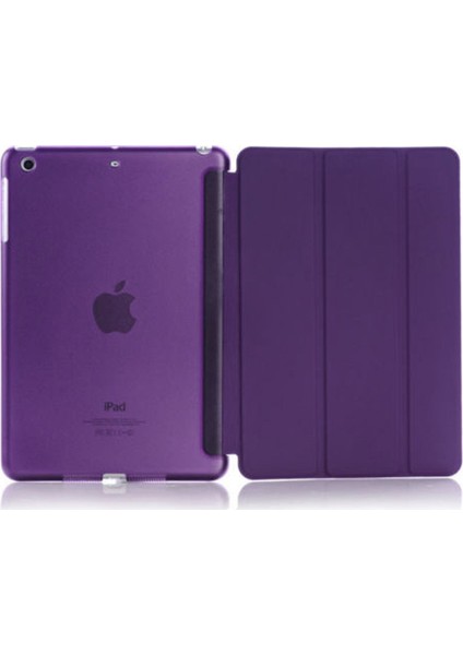 iPad 6. Nesil 9.7" A1893 A1954 Kılıf Renkli Standlı Uyku Modlu Smart Cover Mor