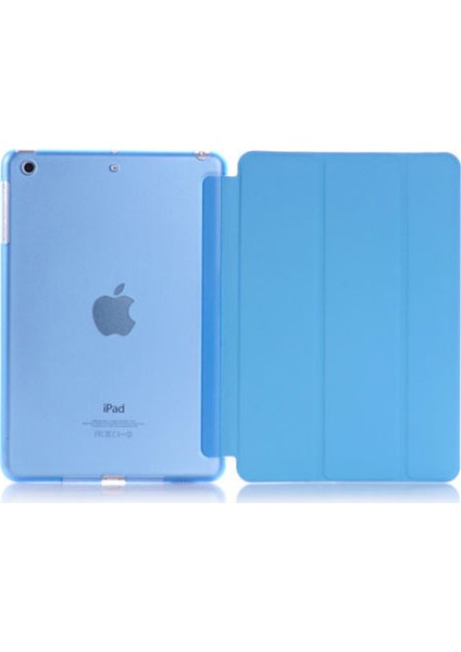 iPad Pro 10.5" A2152 A2153 A2154 A2123 Kılıf Renkli Standlı Uyku Modlu Smart Cover Mavi modelleri