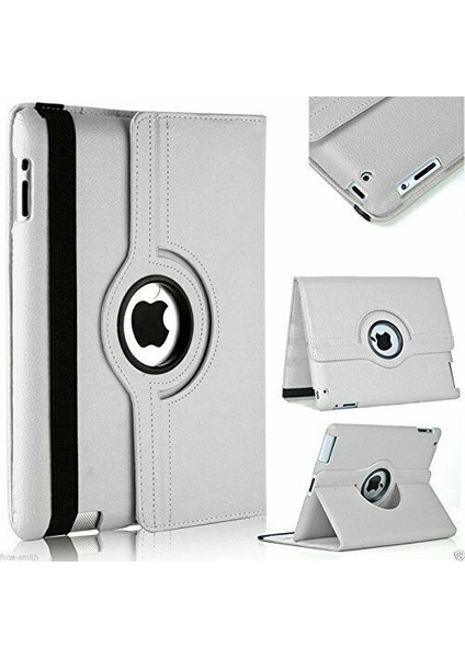 iPad Air Kılıf Deri Uyku Modlu 360° Dönerli Standlı Komple Koruma 9.7" Gri-Gri fiyatları