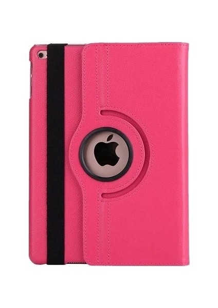 iPad 5. Nesil 2017 A1822 A1823 Kılıf Deri Uyku Modlu 360° Dönerli Standlı 9.7" Pembe