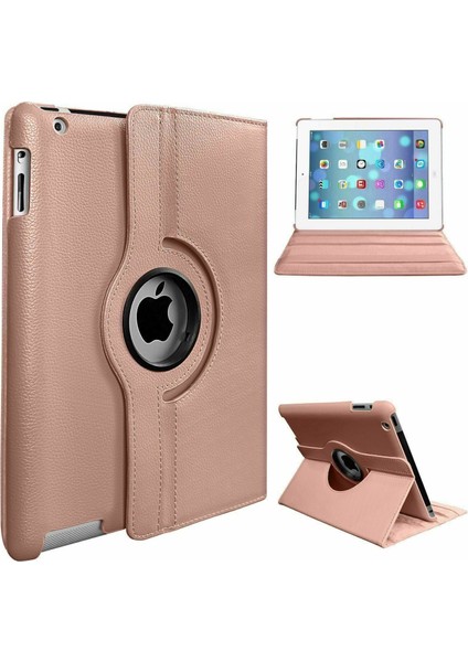 iPad 6. Nesil 2018 Kılıf Deri Uyku Modlu 360° Dönerli Standlı Komple Koruma 9.7" Bakır