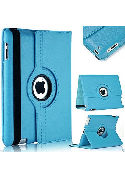 iPad Mini 4 Kılıf Deri Uyku Modlu 360° Dönerli Standlı Komple Koruma 7.9" Mavi