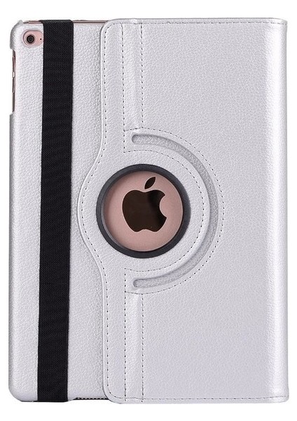 iPad Mini 4 Kılıf Deri Uyku Modlu 360° Dönerli Standlı Komple Koruma 7.9" Gri-Gri