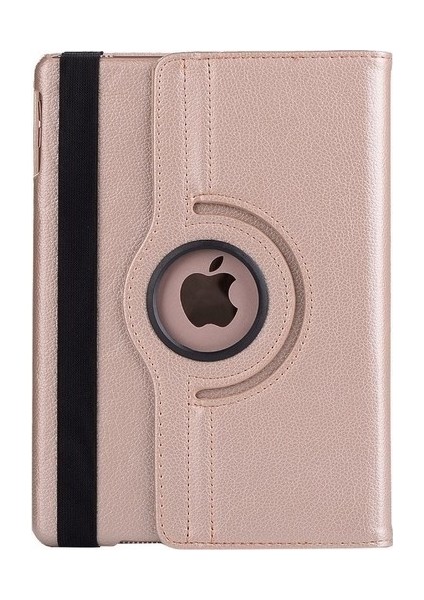 iPad Mini 5 Kılıf Deri Uyku Modlu 360° Dönerli Standlı Komple Koruma 7.9" Gold