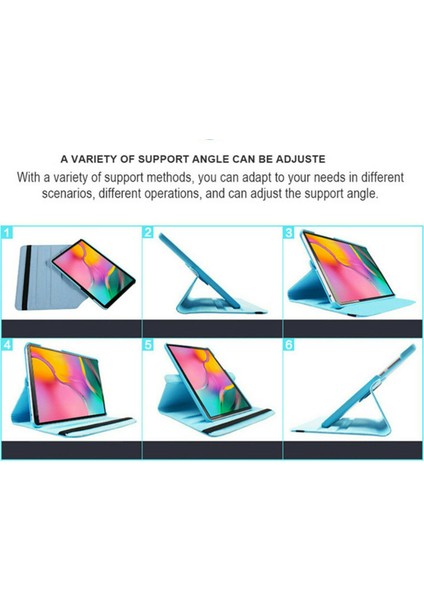 iPad Air 2 Kılıf Deri Uyku Modlu 360° Dönerli Standlı Komple Koruma 9.7" Gri-Gri