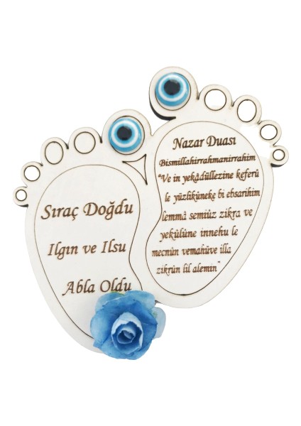Bebek Ayağı Bebek Magnet Mavi - 30 Adet