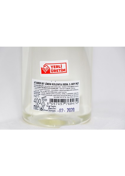 80º Limon Kolonyası 400 ml
