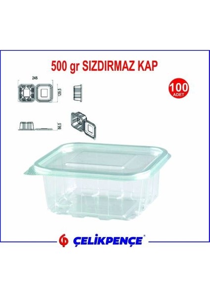 Plastik Sızdırmaz Kap 100'lü 500 gr fiyatları