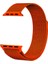Apple Watch Uyumlu 2/3/4/5 Serisi 40 mm Hasır Metal Kordon Turuncu 1