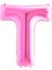 T Harf Grabo Fuşya Folyo Balon 102 cm 1