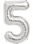 5 Rakam Gümüş Folyo Balon 40 cm 1