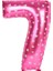 7 Rakam Pembe Kalp Folyo Balon 40 cm 1