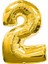 2 Rakam Altın Folyo Balon 40 cm 1