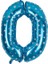 0 Rakam Mavi Yıldız Folyo Balon 40 cm 1