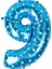 9 Rakam Mavi Yıldız Folyo Balon 40 cm 1