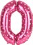 0 Rakam Pembe Kalp Folyo Balon 40 cm 1