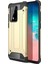 Samsung Galaxy S20 Plus Kılıf Shockproof Silikon Zırh Gold 1