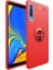 Samsung Galaxy A7 2018 Kılıf Ultra Korumalı Yüzüklü Manyetik Ravel Silikon Kırmızı 1