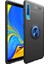 Samsung Galaxy A7 2018 Kılıf Ultra Korumalı Yüzüklü Manyetik Ravel Silikon Siyah - Mavi 1