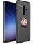 Samsung Galaxy S9 Plus Kılıf Ultra Korumalı Yüzüklü Manyetik Ravel Silikon Siyah - Rose 1