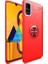 Samsung Galaxy A71 Kılıf Ultra Korumalı Yüzüklü Manyetik Ravel Silikon Kırmızı 1