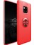 Huawei Mate 20 Pro Kılıf Ultra Korumalı Yüzüklü Manyetik Ravel Silikon Kırmızı 1