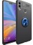 Honor 8C Kılıf Ultra Korumalı Yüzüklü Manyetik Ravel Silikon Siyah - Mavi 1