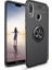 Honor 8A Kılıf Ultra Korumalı Yüzüklü Manyetik Ravel Silikon Siyah 1
