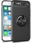 Apple iPhone 6/6S Kılıf Ultra Korumalı Yüzüklü Manyetik Ravel Silikon Siyah + Cam Ekran Koruyucu 1