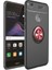 Huawei P10 Lite Kılıf Ultra Korumalı Yüzüklü Manyetik Ravel Silikon Siyah - Kırmızı + Cam Ekran Koruyucu 1