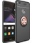 Huawei P10 Lite Kılıf Ultra Korumalı Yüzüklü Manyetik Ravel Silikon Siyah - Rose + Cam Ekran Koruyucu 1