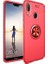 Huawei Y6 2019 Kılıf Ultra Korumalı Yüzüklü Manyetik Ravel Silikon Kırmızı + Cam Ekran Koruyucu 1
