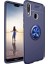Huawei Y6 2019 Kılıf Ultra Korumalı Yüzüklü Manyetik Ravel Silikon Lacivert + Cam Ekran Koruyucu 1