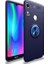 Huawei Y6S 2019 Kılıf Ultra Korumalı Yüzüklü Manyetik Ravel Silikon Lacivert + Cam Ekran Koruyucu 1