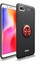 Xiaomi Redmi 6A Kılıf Ultra Korumalı Yüzüklü Manyetik Ravel Silikon Siyah - Kırmızı + Cam Ekran Koruyucu 1