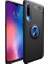 Xiaomi Mi 9 Lite Kılıf Ultra Korumalı Yüzüklü Manyetik Ravel Silikon Siyah - Mavi + Cam Ekran Koruyucu 1