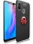 Samsung Galaxy A20/A30 Kılıf Ultra Korumalı Yüzüklü Manyetik Ravel Silikon Siyah - Kırmızı + Nano Ekran Koruyucu 1