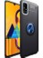 Samsung Galaxy A71 Kılıf Ultra Korumalı Yüzüklü Manyetik Ravel Silikon Siyah - Mavi + Nano Ekran Koruyucu 1