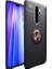 Xiaomi Redmi Note 8 Pro Kılıf Ultra Korumalı Yüzüklü Manyetik Ravel Silikon Siyah - Rose + Nano Ekran Koruyucu 1